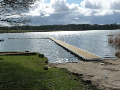 Bespoke aluminium framed angled jetty