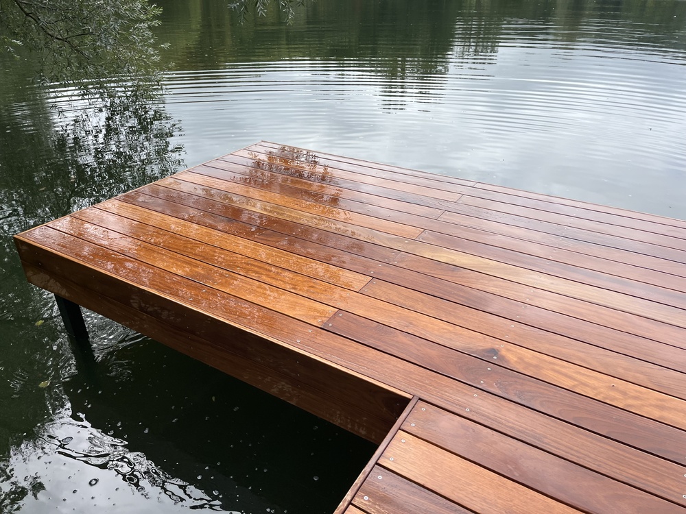 Iroko decked jetty