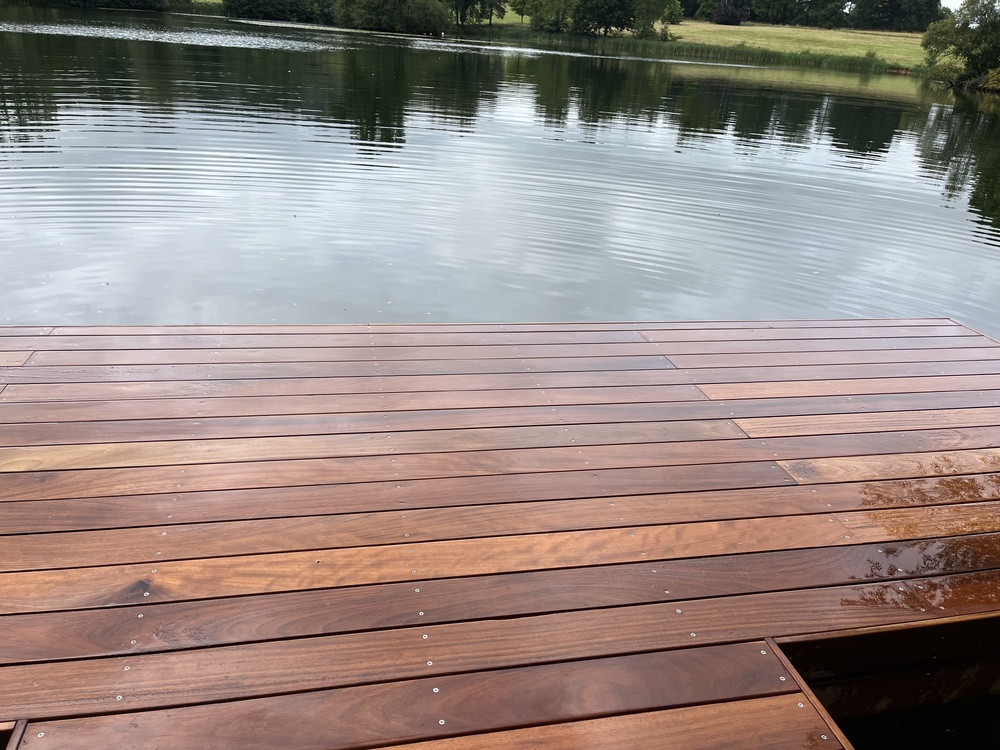 Jetty clad and decked in Iroko