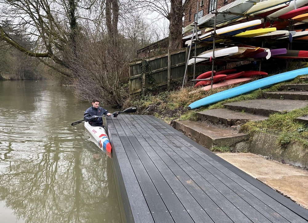 Modern dock built for year-round use by the community and athletes.