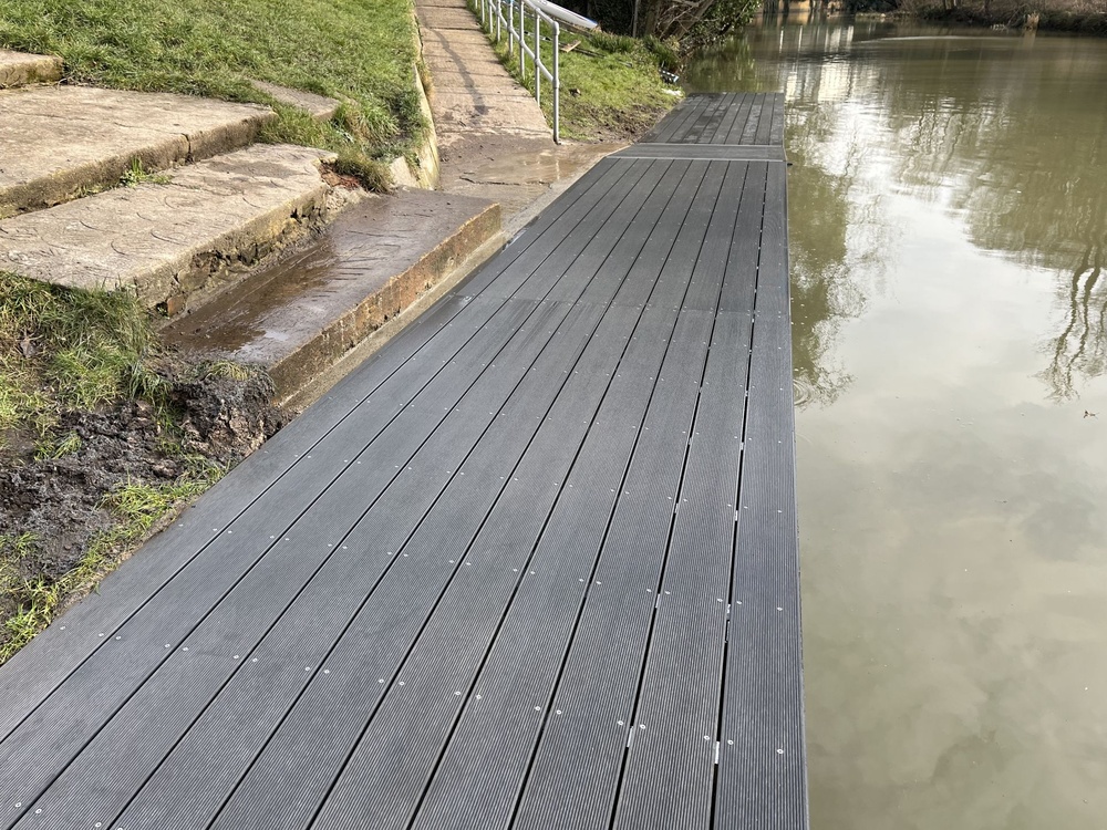 New multi-level jetty installed for canoe and kayak access at the club.